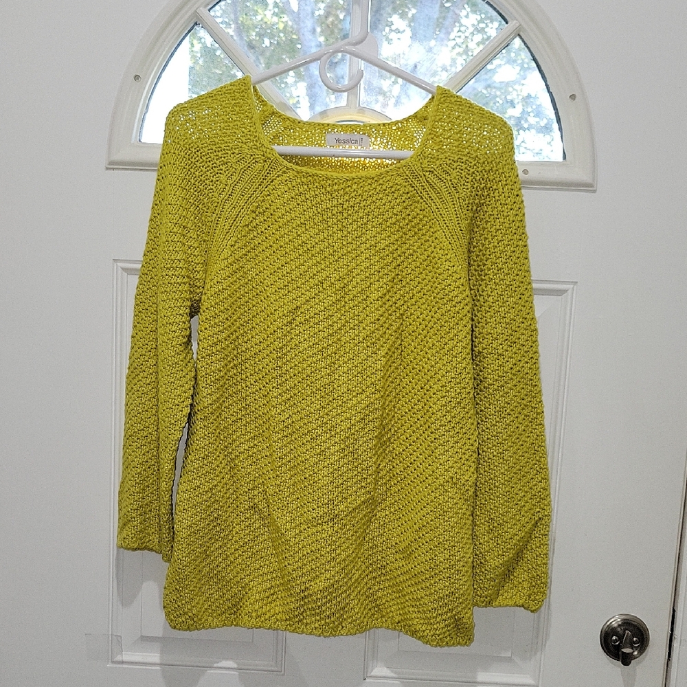 Bright YellowCotton Knit Sweater Size M